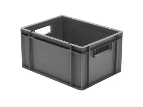 Euronorm-stapelbak 19l 210x400x300mm Wanden/bodem Gesloten Grijs