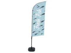 Promotievlag Alu Wind complete set "Fresh Fish" ECO printmateriaal