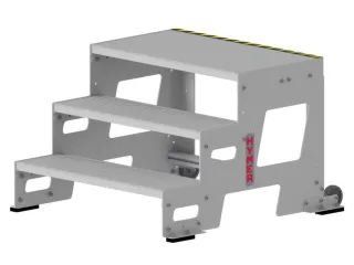 bordestrap,verrijdbaar,bordes H 0,6m,3treden,aluminium - 9