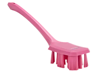 UST 4196-1 afwasborstel roze harde vezels lange steel 70x395mm - 1