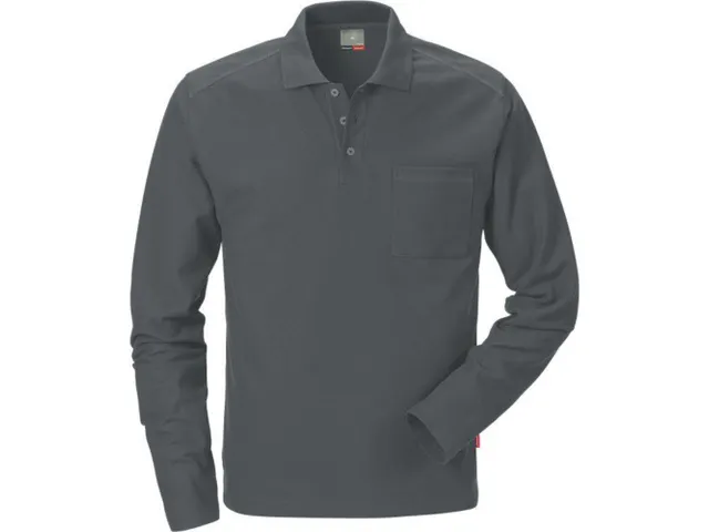 Fristads 7393 PM 100781 polo met lange mouwen, donkergrijs, maat XL, p