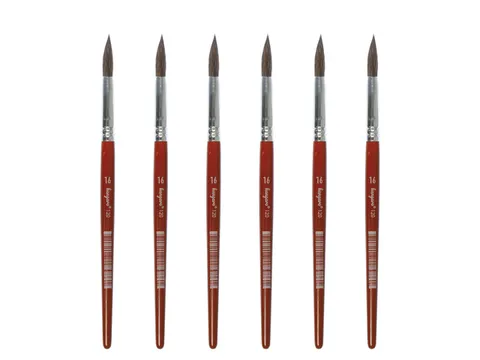 Penseel Kangaro Serie 120 rond Nr. 16 geitenhaar doos 6 stuks