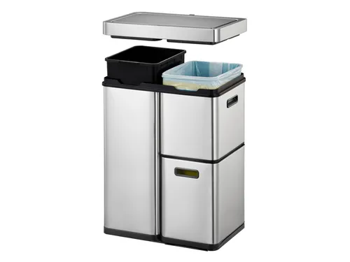 Afvalbak EKO Mirage Plus sensor 30 liter en 2x15 liter RVS