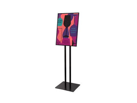 Verlicht Menustandaard LED Slide In A2 Zwart