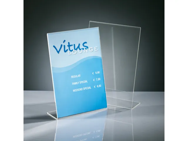 Tafelstandaard Sigel glashelder A3 schuin