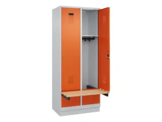 locker met bank,HxBxD 1950x800x815mm,2vak,vak B 400mm,cilinderslot - 1