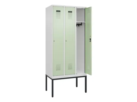 locker,HxBxD 2120x900x500mm,3vak,vak B 300mm,cil.-slot,voetonderstel