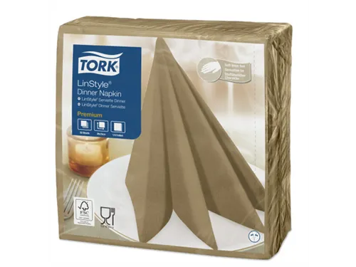 Linstyle Dinnerservet 39x39cm 1-laags 1/4 vouw biscuit 12x50st (600st)