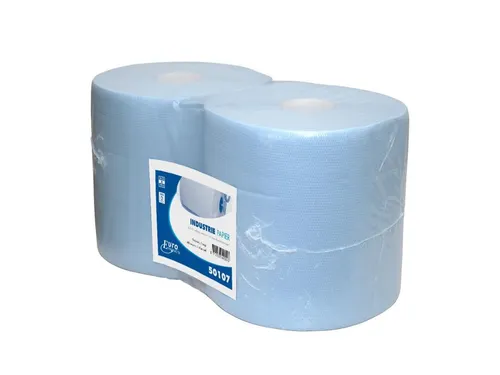 Industriepapier 50107 Euro perforatie CEL Blauw 2-Laags 2rollen