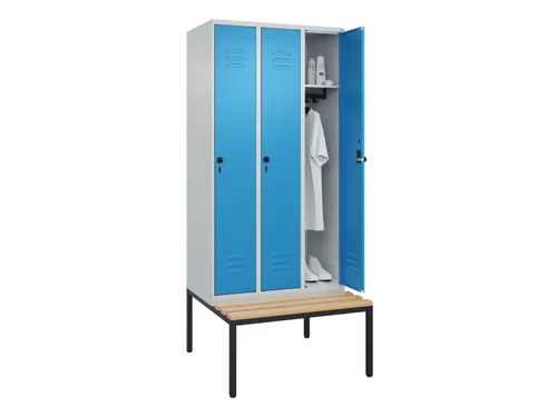 Dekenkist Classic+ 3 vakken 30cm 212x90x81.5cm Lichtgrijs/Lichtblauw