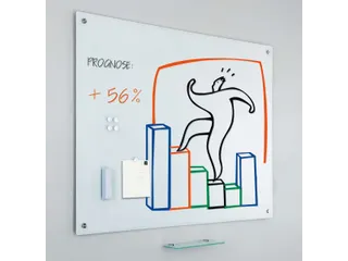 Glass2write Glasbord 60x90cm Magneethoudend Wit - 1