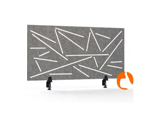 Akoestisch Bureaupaneel met patroon uitsnede 60x120cm Grijs - 1