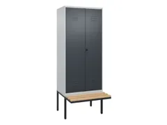 armoire vestiaire noir et blanc HxlxP 2120x800x815mm 2compart.