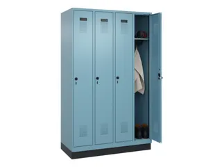 locker,HxBxD 1950x1200x500mm,4vak,vak B 300mm,draaigrendel,sokkel - 1