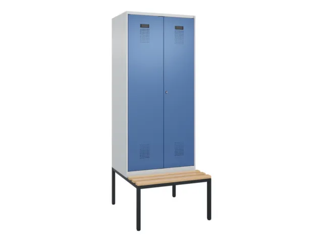 locker met bank,voor scheiding van kleding,HxBxD 2120x800x815mm,2vak