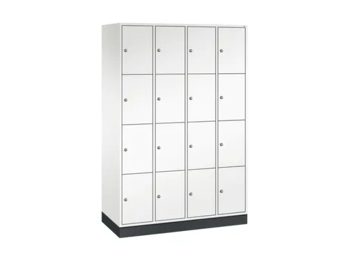 lockerkast,HxBxD 1950x1220x500mm,4x4vakken,cil.-slot,sokkel