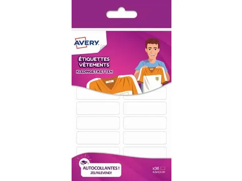 Family kledingetiketten 45 x 13 cm wit 36 etiketten