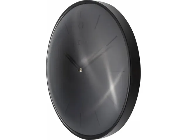 Wandklok NeXtime Glamour Ø40cm metaal zwart streepaanduiding