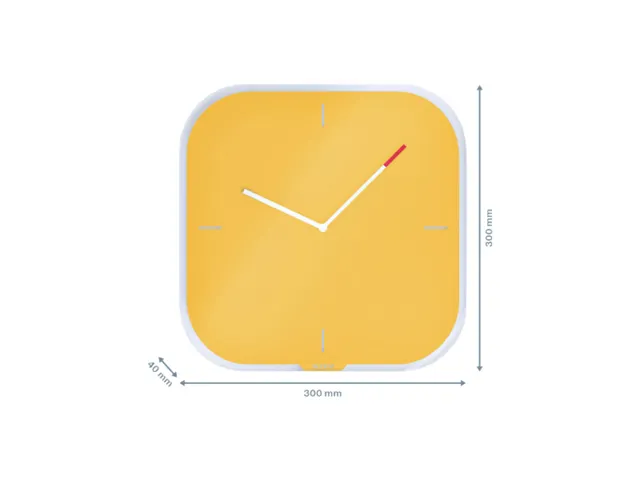 Wandklok Leitz Cosy geel glas
