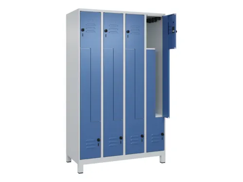 Z-garderobekast,HxBxD 1950x1200x500mm,vak B 150/300mm,draaigrendel