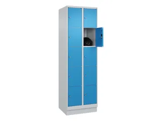 lockerkast,HxBxD 1950x600x500mm,2x5vakken,vak B 300mm,cil.-slot,sokkel - 1