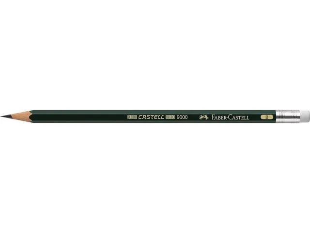 Faber Castell 9000 Potlood B Met Gom