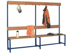 Omkleedbank LxB 2000x400mm Houten Latten Haken Enkelzijdig Ral5012