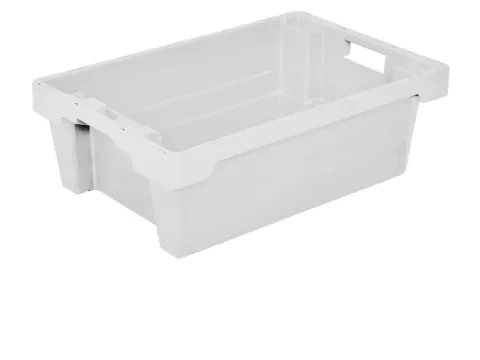 Euronorm Draaistapelbak 200x600x400mm Wanden/bodem Gesl. Wit 32l