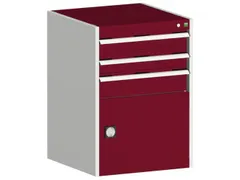 ladekast HxBxD 900x650x650mm 3laden RAL7035 front RAL3004