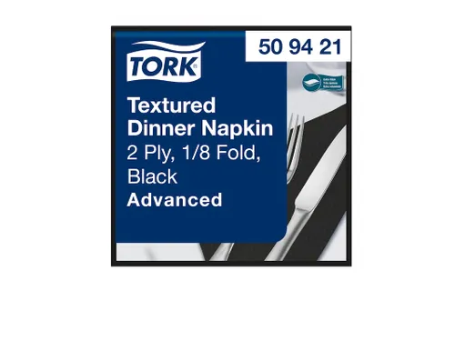 Tork 509421 Textured Dinnerservet zwart 1/8-vouw