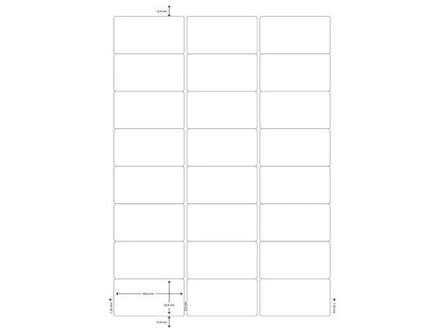 Q-Connect Multi-purpose etiketten A4 63,5x33,9mm Wit 2400 stuks