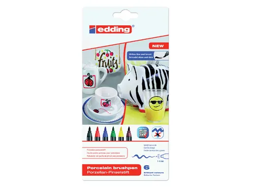 Brushpen Edding 4200 Porselein Familie Assorti Etui à 6 Stuks