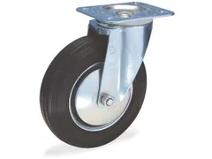 zwenkwiel,draagverm. 170kg,massief rubber-banden,ØxB 180x45mm,rollage