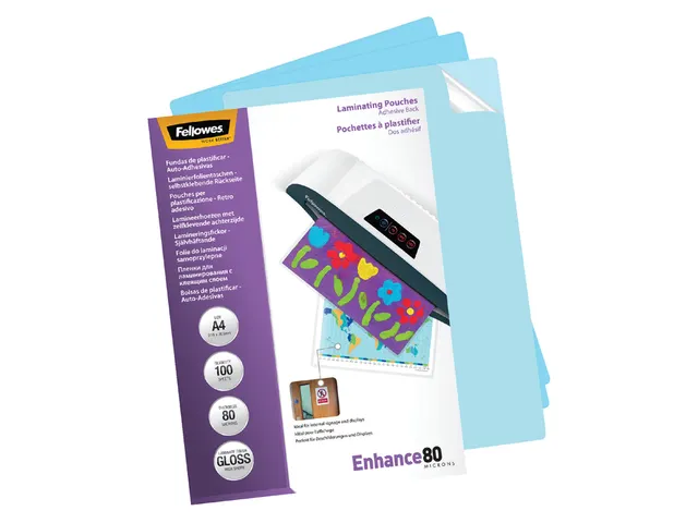Lamineerhoes Fellowes Zelfklevend A4 80 Micron