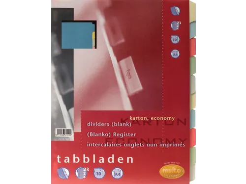 Tabbladen Multo 7311730 A4 23-Gaats Karton 10-Delig Assorti