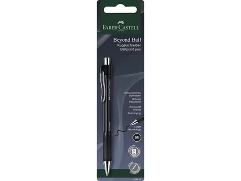 Balpen Faber-Castell Beyond Ball M zwart blisterkaart