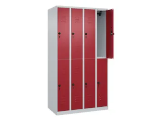 dubbeldekse locker,HxBxD 1850x1000x500mm,4x2vak.,vak B 250mm - 2