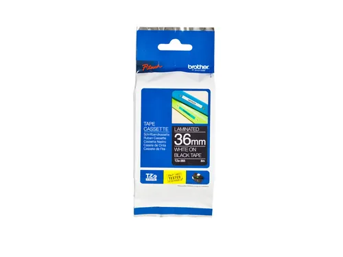 Labeltape Brother P-touch TZe-365 standaard 36mm wit op zwart
