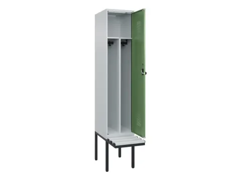 locker met bank,voor scheiding van kleding,HxBxD 2120x400x815mm,1vak
