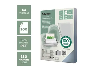 Voorblad Fellowes A4 PET 180 micron recycled transparant - 3