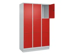 lockerkast,HxBxD 1950x1200x500mm,3x3vakken,vak B 400mm,cil.-slot