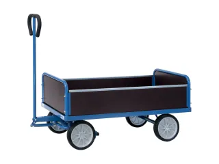Handtrekwagen 4 Multiplex Wanden 4052V 500kg 1200x650mm Massief Rubber - 1