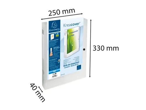 Klasseerdoos PP Krea cover rug 40mm wit