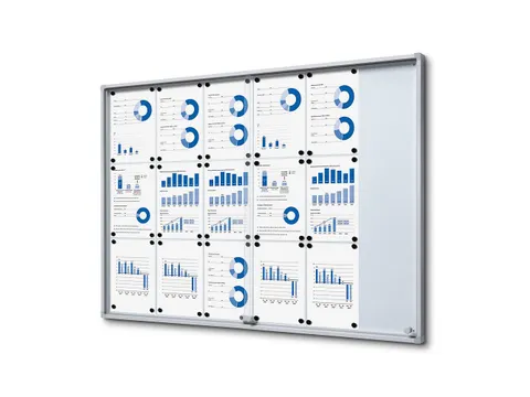 Indoor Vergrendelbaar Notitiebord Schuifdeuren Slim 18xA4