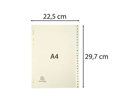 Tabbladen karton 155 g 24 tabs A-Z ivoor