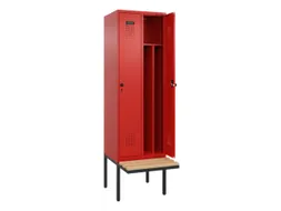 locker met bank,voor scheiding van kleding,HxBxD 2120x600x815mm,2vak