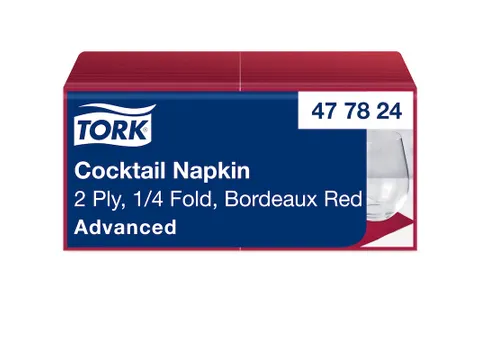 Tork 477824 Cocktailservet Advanced Bordeaux 24x24cm