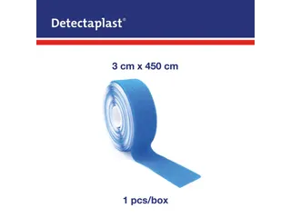 Detectaplast Zelfklevend schuimverband 3cmx4.5mtr Blauw - 3