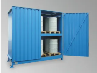 Stellingcontainer Gevaarlijke Stoffen Max. 40X200L Vaten Staand - 1