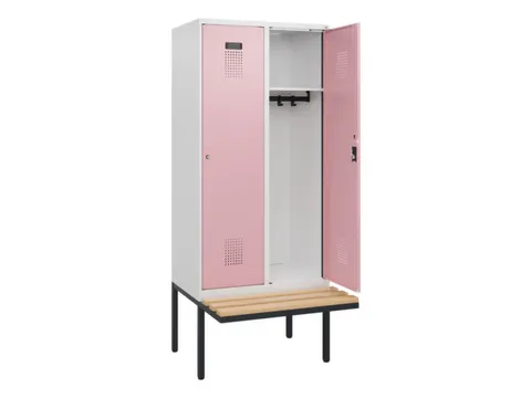 locker met bank,HxBxD 1950x800x815mm,2vak,vak B 400mm,cilinderslot